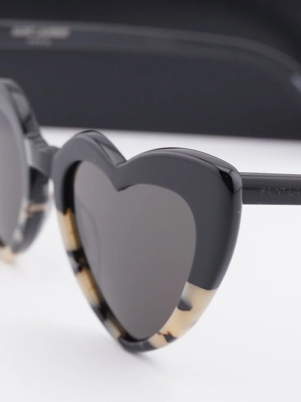 Saint Laurent SL181 LOU LOU 012 Geometric Sunglasses - Black/Grey Havana / Grey